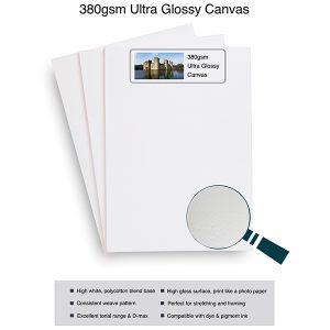 Product info for 380gsm Ultra Glossy Canvas Paper