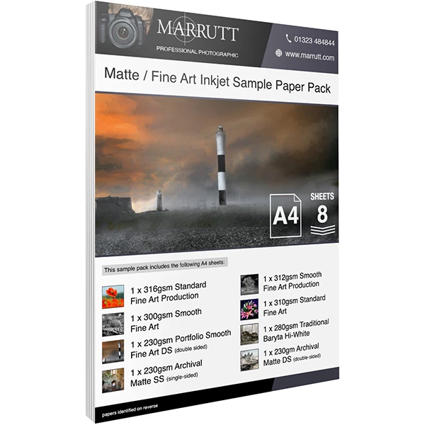 Marrutt Archival Single Sided Matt Paper - Matt Inkjet Paper available in  A4, A3, A3+, A2